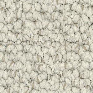Close-up of solution dyed nylon carpet with a chunky loop pile texture.