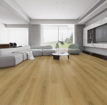 Living room with vinyl plank flooring in the colour Murray by NFD. 