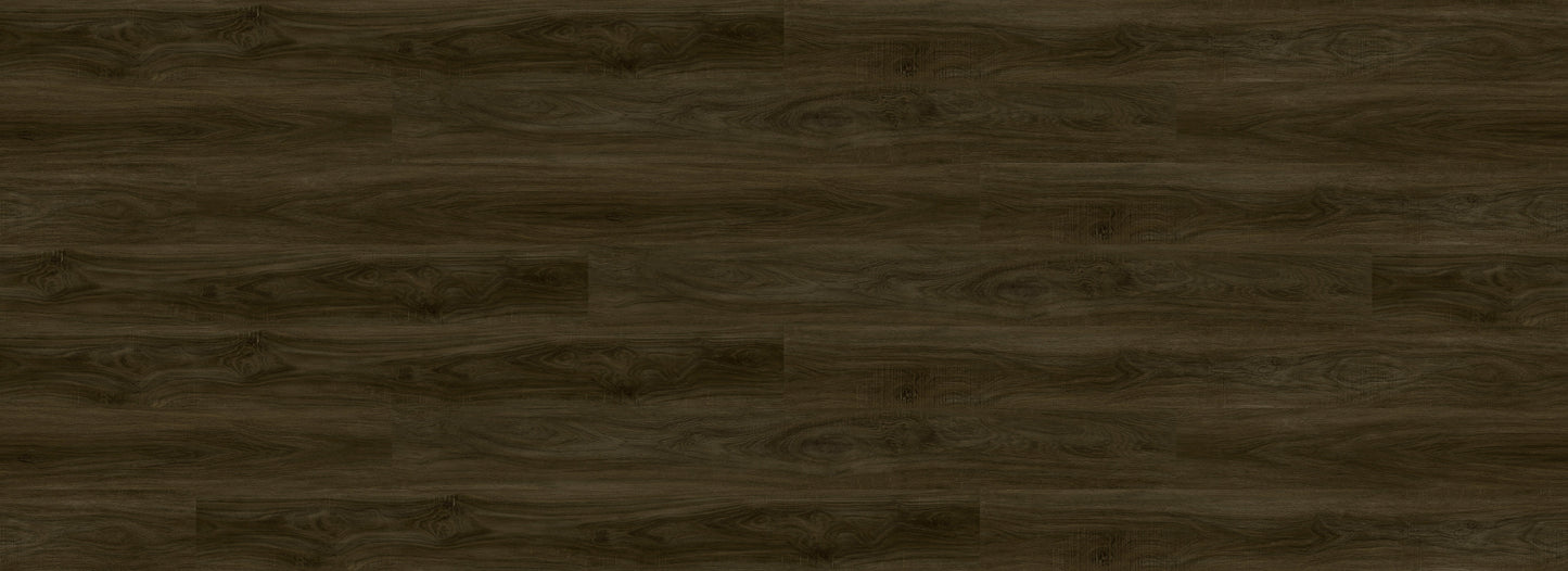 Niagra vinyl planks in dark brown with timber-inspired texture, Cascade range by NFD, close-up view.