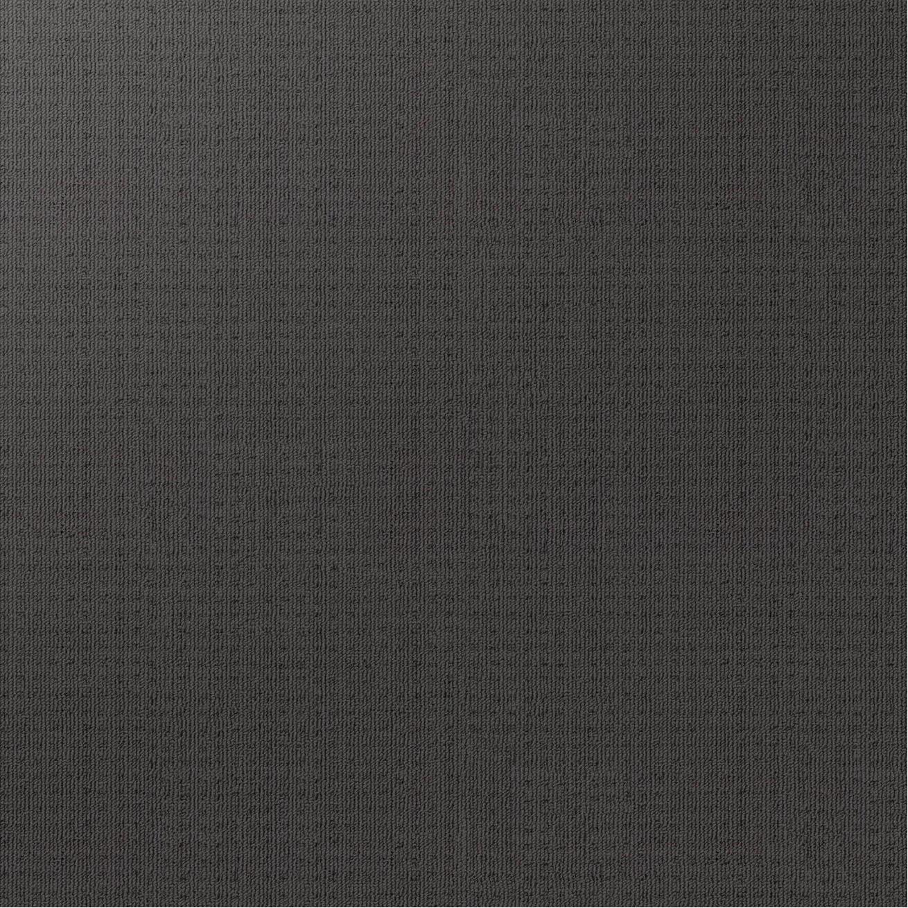 Swatch of Redbook Carpets Genesis loop-pile polypropylene carpet in Facade, showing a textured neutral dark grey colour with a low looped square pattern.