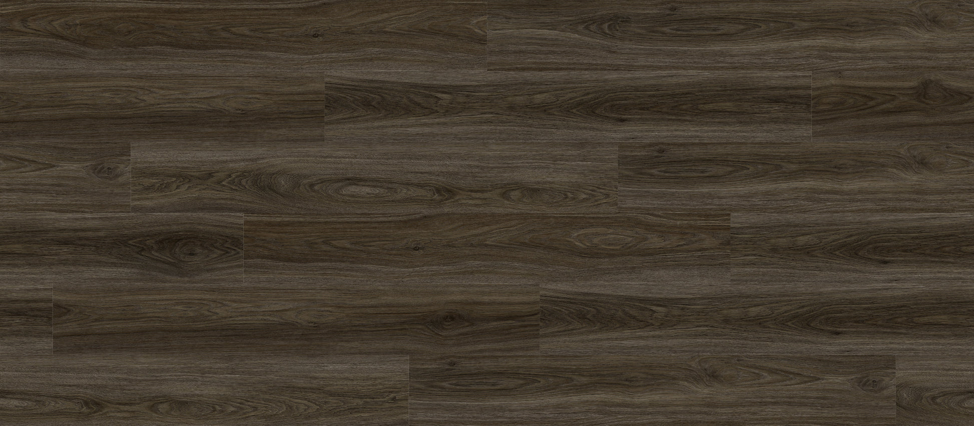 Close up of a dark brown vinyl plank flooring called American Walnut, Illusions, NFD