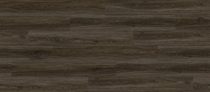 Close up of a dark brown vinyl plank flooring called American Walnut, Illusions, NFD