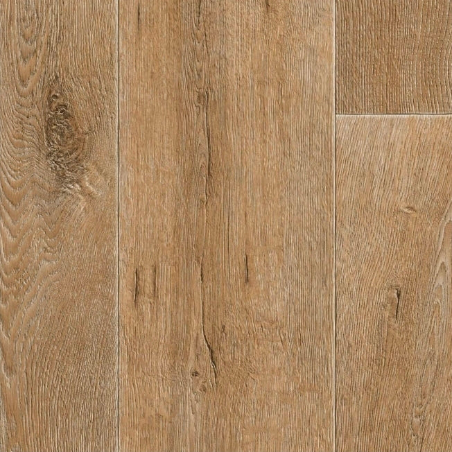 Wood look sheet vinyl flooring.