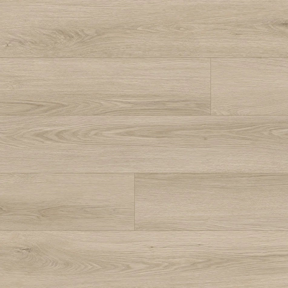 Light beige wood-look flooring planks with a subtle grain pattern.