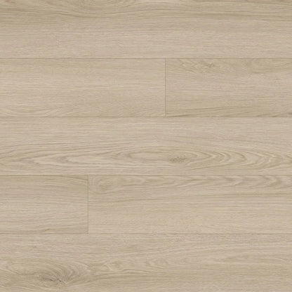 Light beige wood-look flooring planks with a subtle grain pattern. 