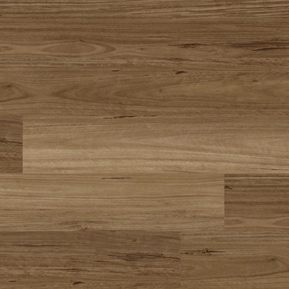 Medium brown wood flooring planks arranged in a staggered pattern, showing natural wood grain texture.