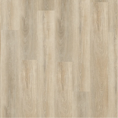 Close-up of vinyl plank with a light brown color and visible grain pattern.