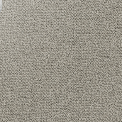 Close-up showing the chunky loop pile texture of solution dyed nylon carpet for family living spaces. Light Brown