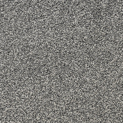 Close-up of a light gray flecked carpet.
