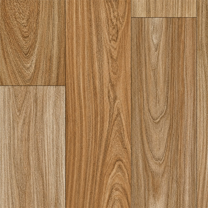 Sheet Vinyl in Spotted Gum colour.