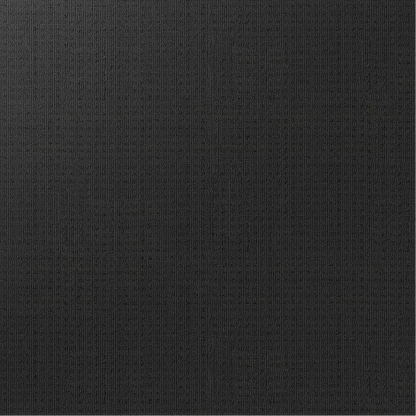 Swatch of Redbook Carpets Genesis loop-pile polypropylene carpet in Caldera, showing a textured black colour with a low looped square pattern.