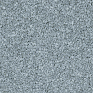 Close up of Godfrey Hirst Inspirational Fresh Breeze triexta carpet sample showing soft cut pile twist texture in a light muted blue‑green tone.