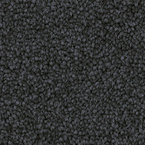 Close-up of Godfrey Hirst Inspirational Mountain Blue carpet sample showing soft cut pile twist triexta texture in a muted mountain blue tone.